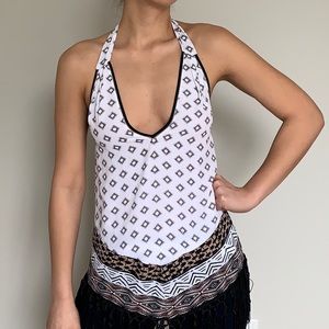 White Pattern Blouse